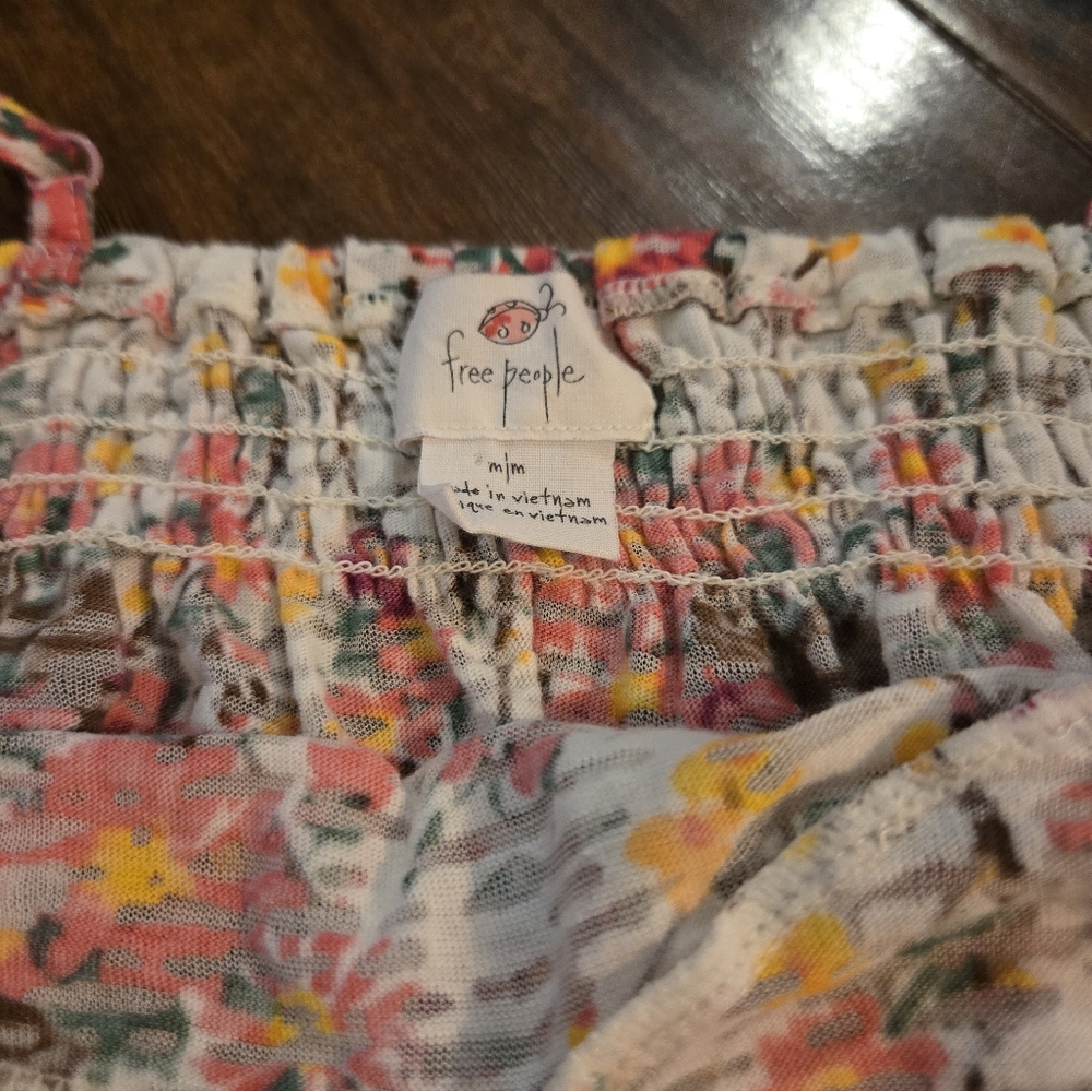 Free People Medium Floral Strappy Cotton Top - Picture 5 of 8